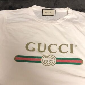White Gucci shirt